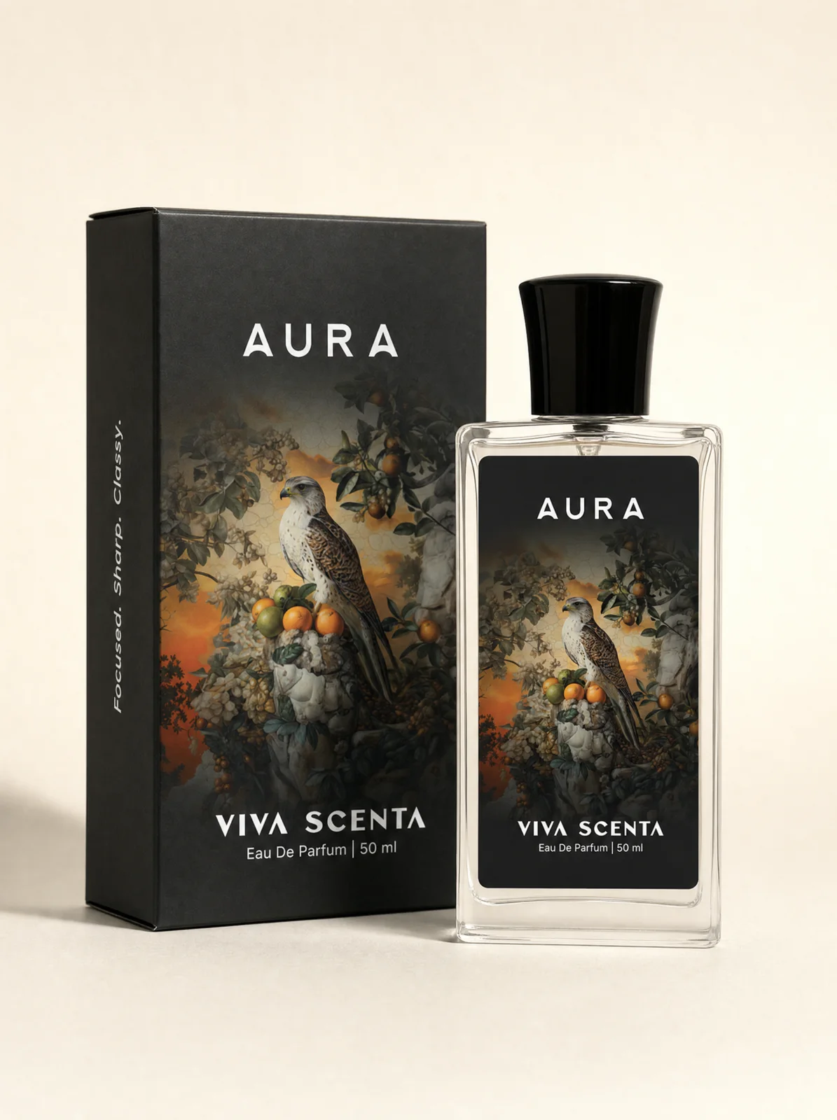 Aura bottle with its box