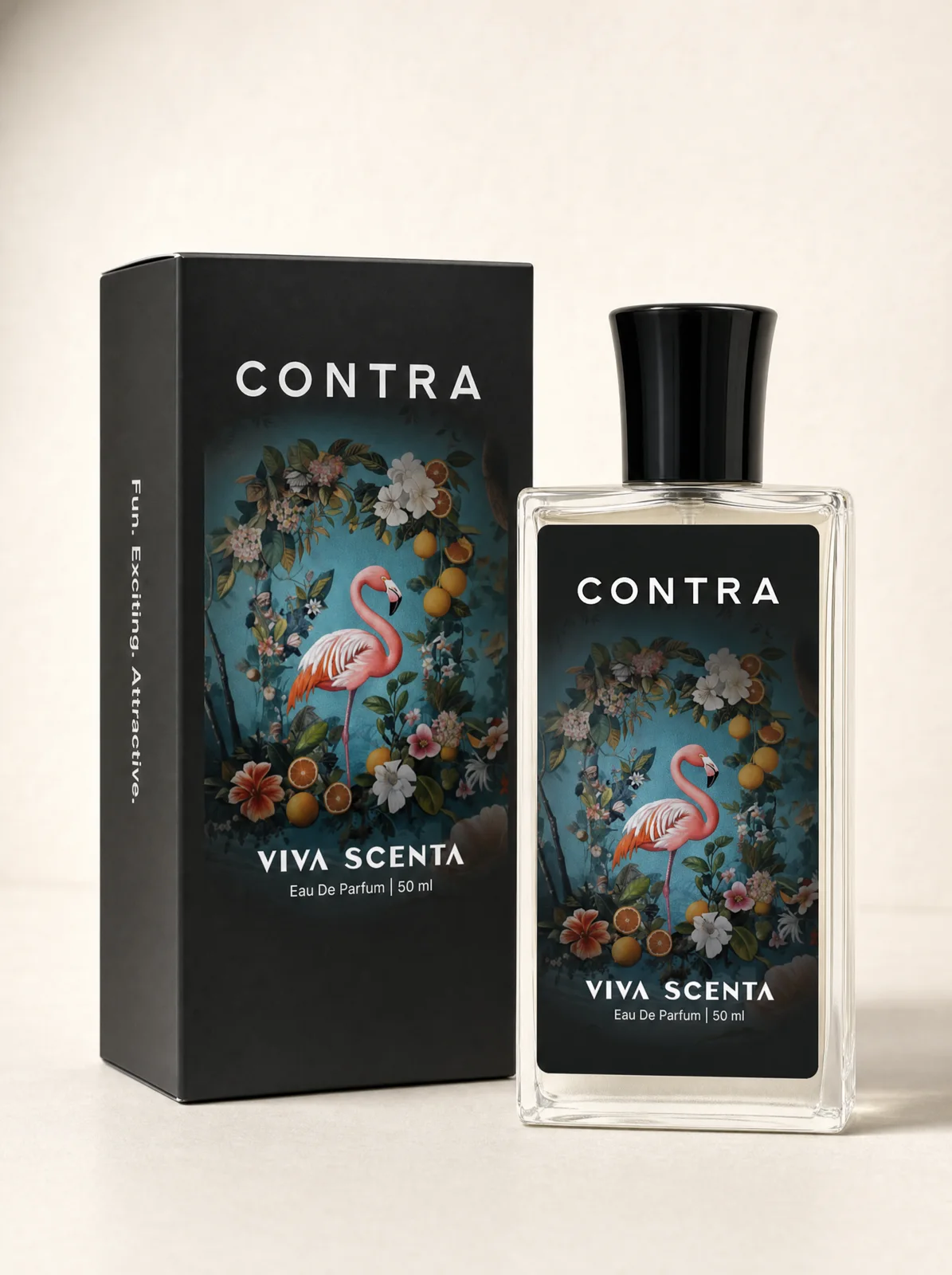 Contra bottle with its box