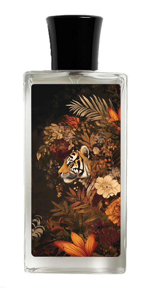 Rogue Eau de Parfum bottle, back label artwork